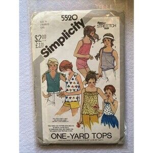 #5520 Simplicity Sewing Pattern Girls Pullover Top Size 7-8-10 VTG UNCUT FF